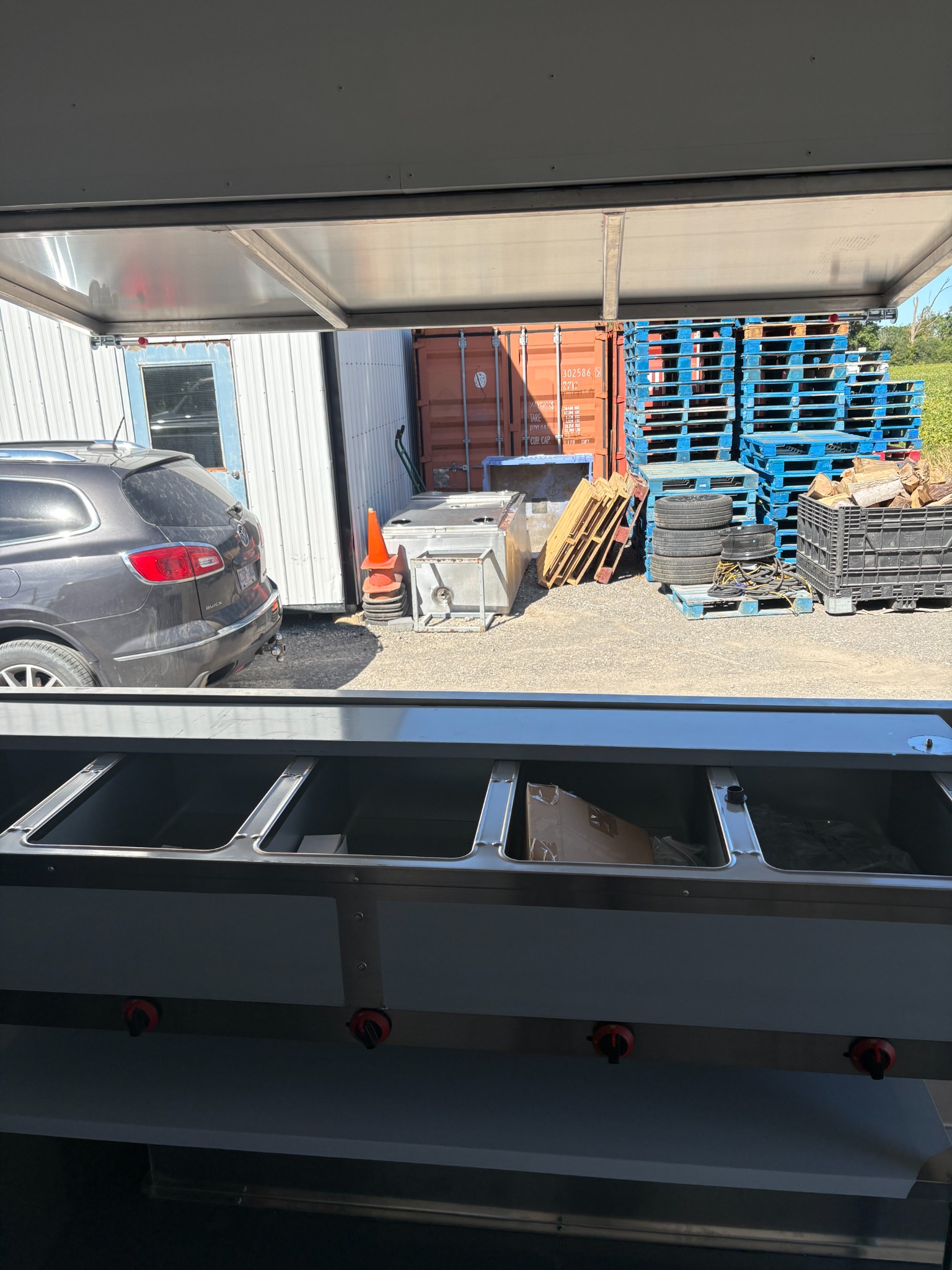 View looking out through the open serving window